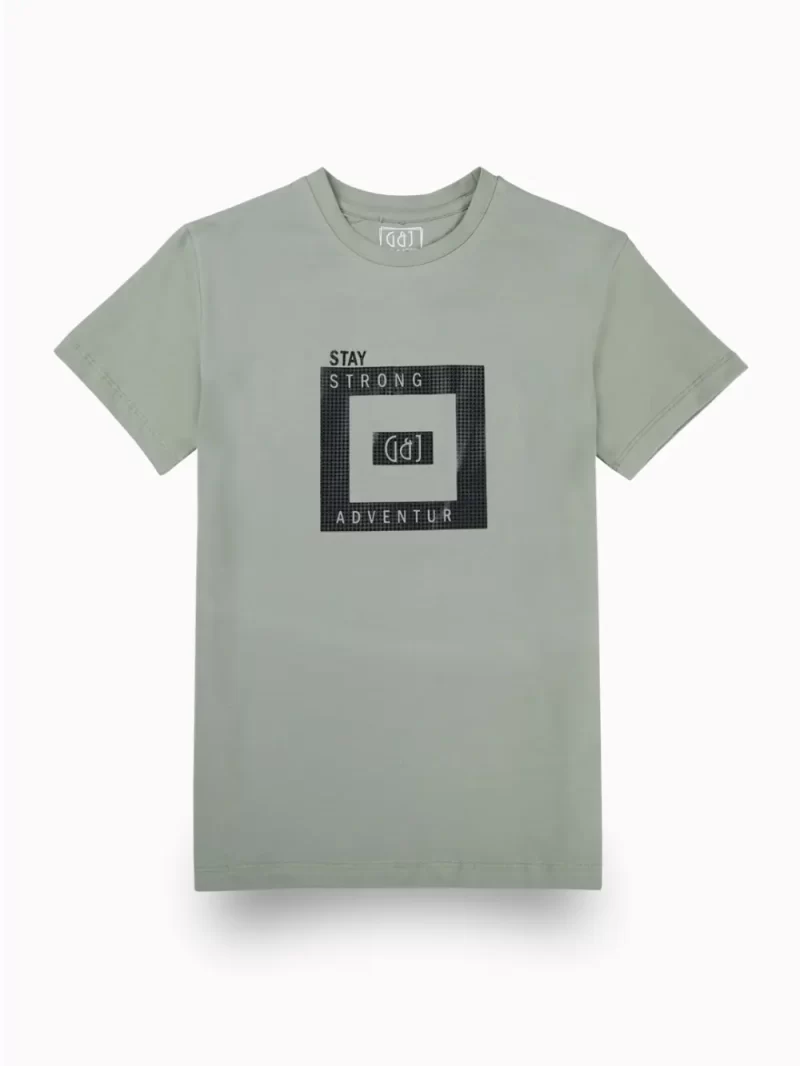 Gini And Jony Boys Green Graphic Print Cotton T-Shirt Half Sleeves