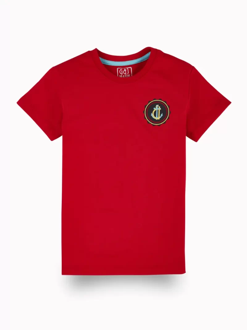 Gini And Jony Boys Red Graphic Print Cotton T-Shirt Half Sleeves