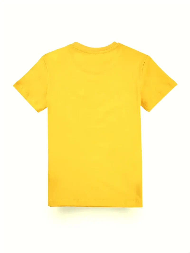 Gini And Jony Boys Yellow Graphic Print Cotton T-Shirt Half Sleeves