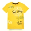 Gini And Jony Boys Yellow Graphic Print Cotton T-Shirt Half Sleeves