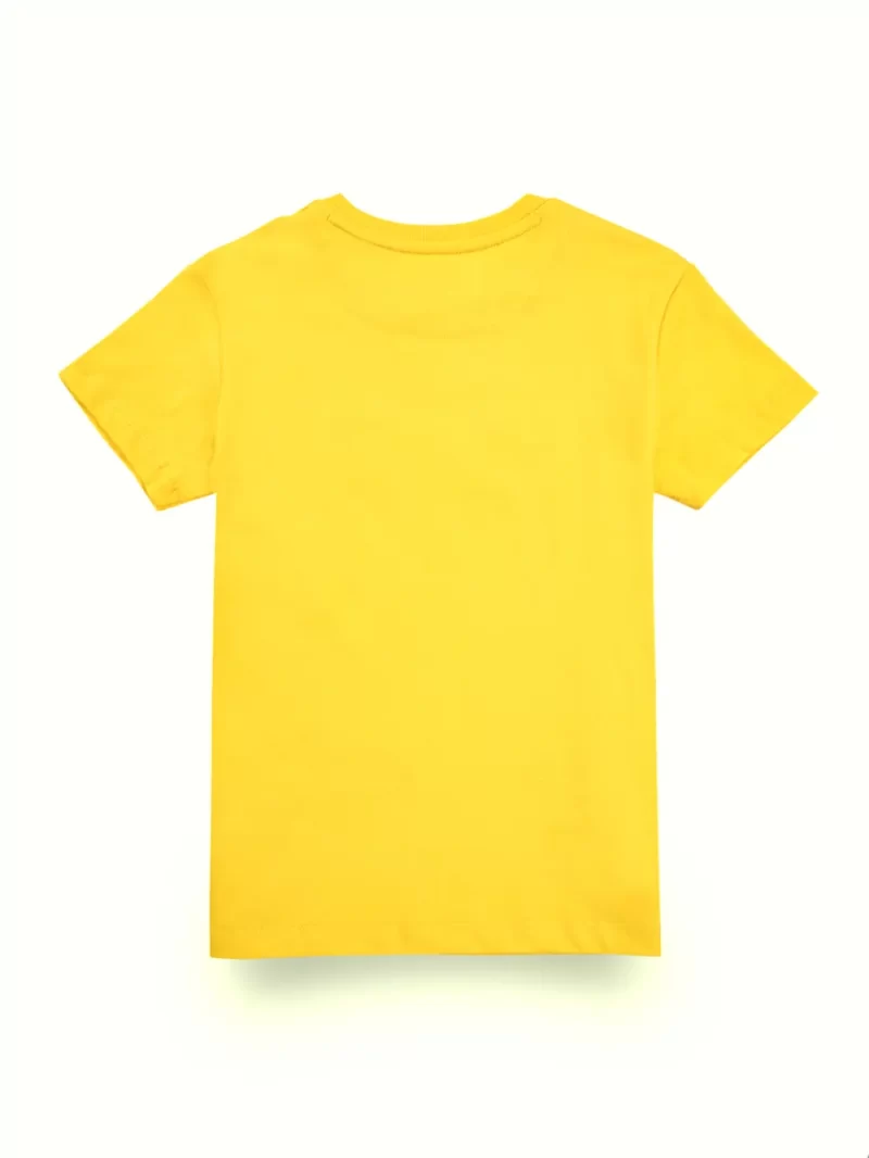 Gini And Jony Boys Yellow Graphic Print Cotton T-Shirt Half Sleeves