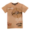 Gini And Jony Boys Peach Graphic Print Cotton T-Shirt Half Sleeves
