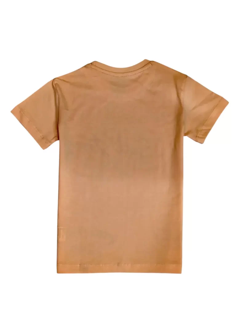 Gini And Jony Boys Peach Graphic Print Cotton T-Shirt Half Sleeves