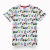 Gini And Jony Boys White Typographic Print Cotton T-Shirt Half Sleeves