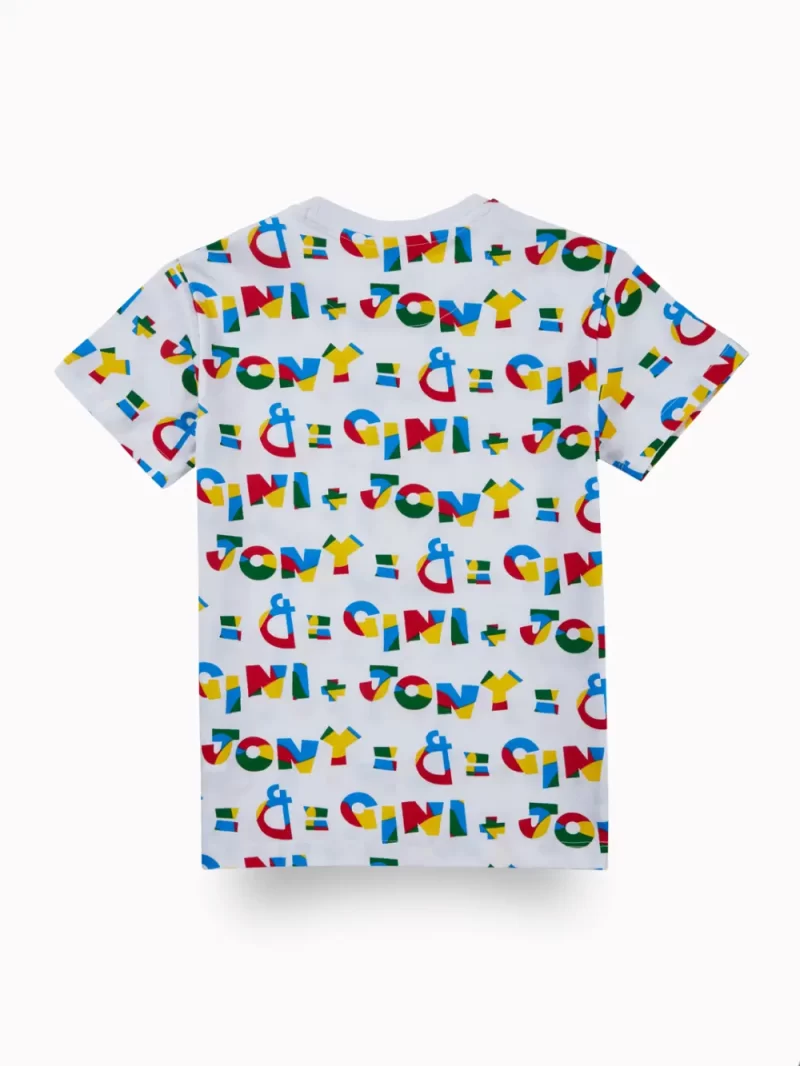 Gini And Jony Boys White Typographic Print Cotton T-Shirt Half Sleeves