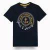 Gini And Jony Boys Navy Blue Graphic Print Cotton T-Shirt Half Sleeves