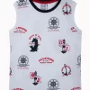Gini And Jony Boys White Conversational Print Cotton Sando Sleeveless