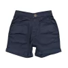 Gini And Jony Boys Navy Solid Cotton Shorts Fixed Waist