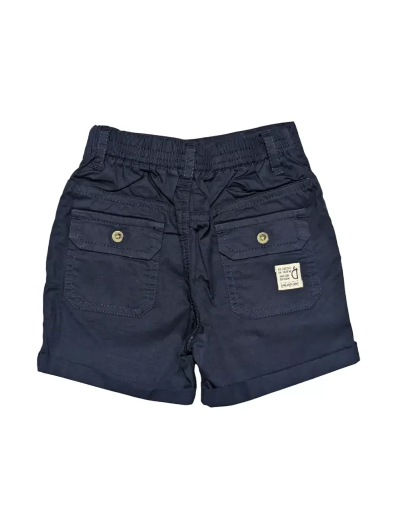 Gini And Jony Boys Navy Solid Cotton Shorts Fixed Waist