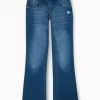 Gini And Jony Girls Blue Washed Denim Jeans Fixed Waist