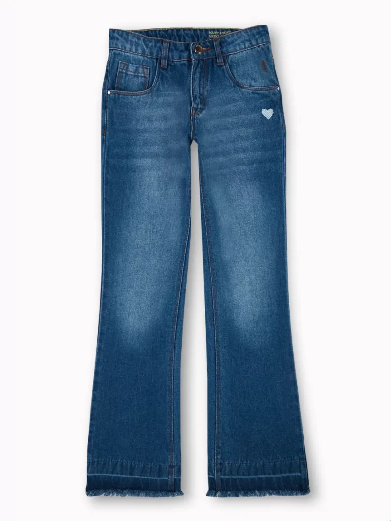Gini And Jony Girls Blue Washed Denim Jeans Fixed Waist