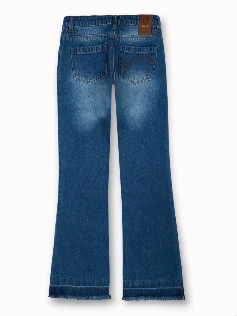Gini And Jony Girls Blue Washed Denim Jeans Fixed Waist