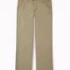 Gini And Jony Boys Khaki Solid Cotton Trouser Fixed Waist