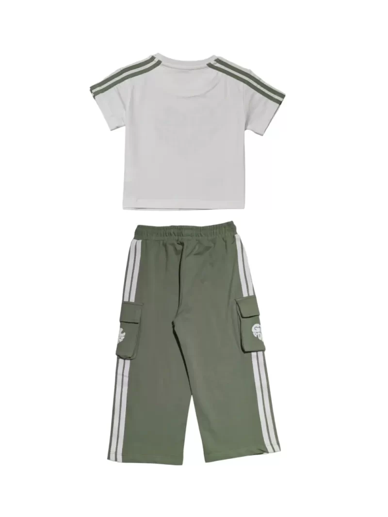 Gini And Jony Girls Olive Color Block Cotton Co Ordinate 9-10 Years