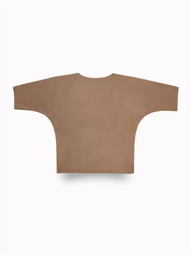 Gini And Jony Girls Brown Embellished Cotton Knits Top Half Sleeves 9-10 Years
