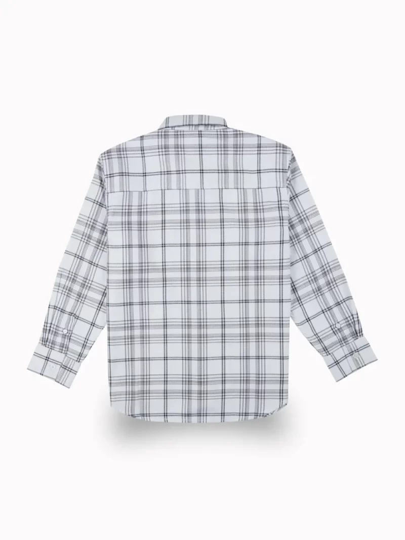 Gini And Jony Boys White Checks Cotton Shirt Full Sleeves