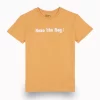 Gini And Jony Boys Orange Graphic Print Cotton T-Shirt Half Sleeves