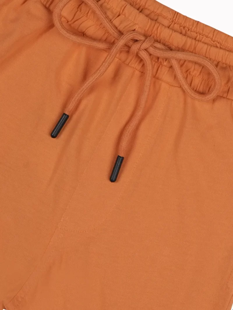 Gini And Jony Boys Orange Typographic Print Cotton Bermuda Elasticated