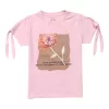 Gini And Jony Girls Light Pink Graphic Print Cotton Knits Top Half Sleeves 3-4 Years