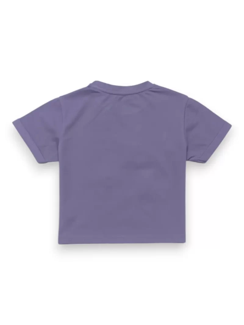 Gini And Jony Girls Mauve Applique Cotton Knits Top Half Sleeves 9-10 Years