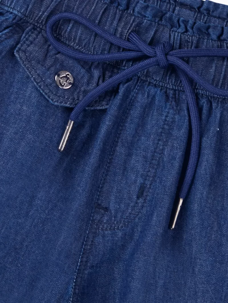 Gini And Jony Girls Dark Blue Solid Denim Culottes Elasticated