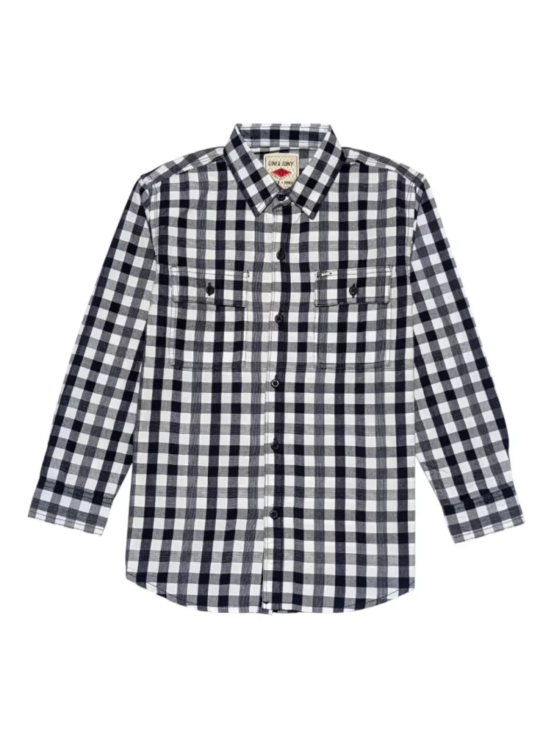 Gini And Jony Boys Blue Checks Cotton Shirt Full Sleeves