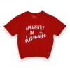 Gini And Jony Girls Red Typographic Print Cotton Knits Top Half Sleeves 9-12 Months