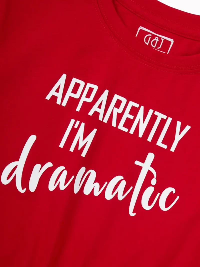 Gini And Jony Girls Red Typographic Print Cotton Knits Top Half Sleeves 9-12 Months