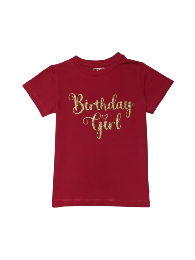 Gini And Jony Girls Red Typographic Print Cotton Knits Top Half Sleeves 9-10 Years