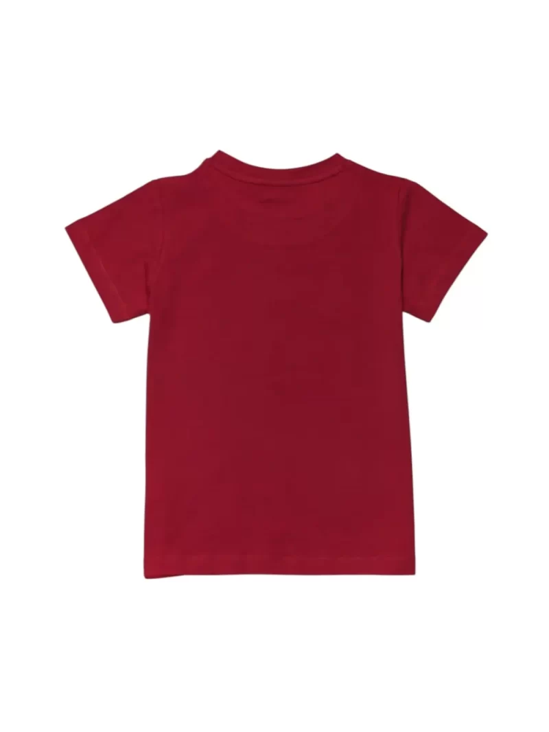 Gini And Jony Girls Red Typographic Print Cotton Knits Top Half Sleeves 9-10 Years