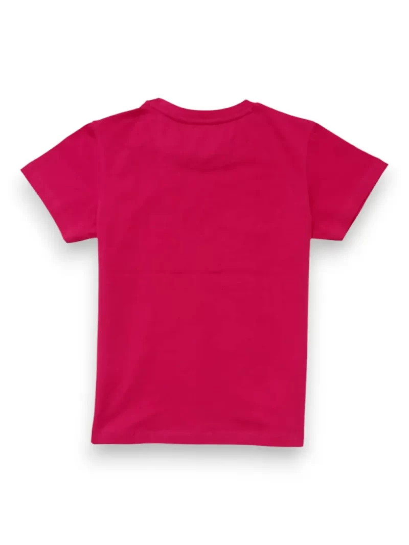 Gini And Jony Girls Dark Pink Typographic Print Cotton Knits Top Half Sleeves 9-10 Years