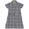 Gini And Jony Girls Blue Checks Cotton Dress Half Sleeves