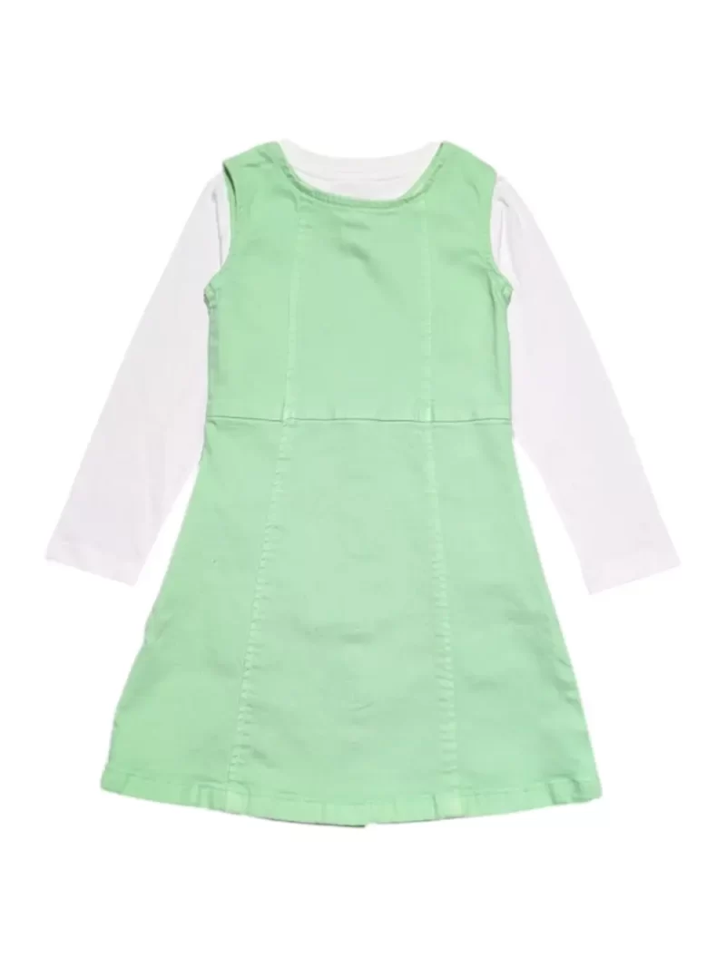 Gini And Jony Girls Blue Solid Denim Dungaree Full Sleeves