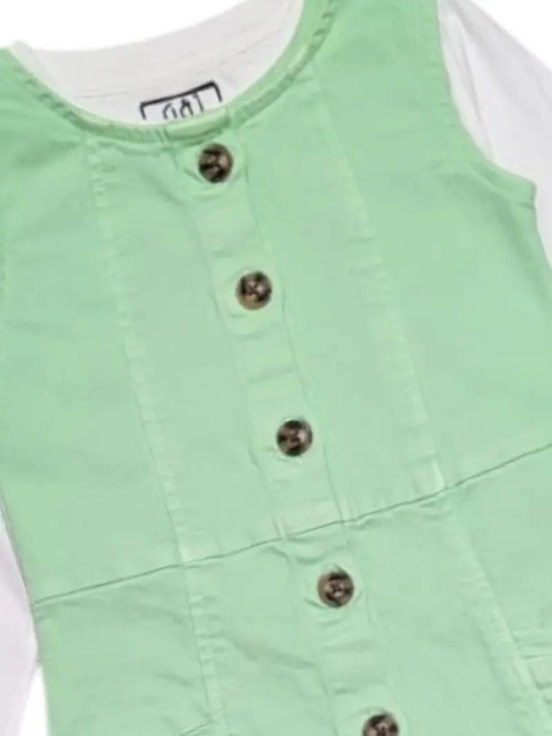 Gini And Jony Girls Blue Solid Denim Dungaree Full Sleeves