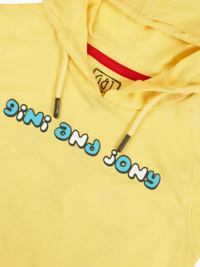 Gini And Jony Boys Yellow Graphic Print Cotton Sando Sleeveless