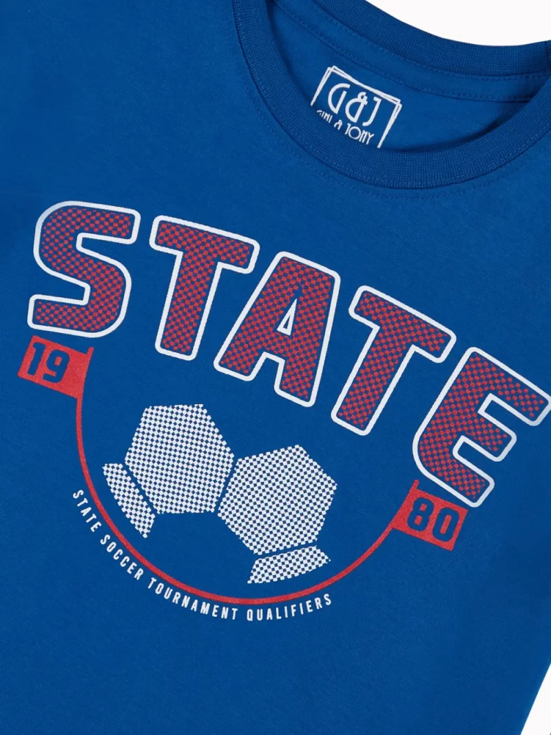 Gini And Jony Boys Red Graphic Print Cotton Co-Ordinate Half Sleeves