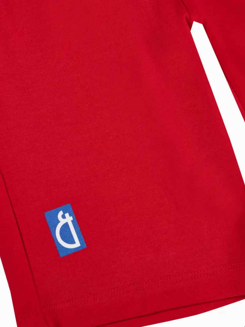 Gini And Jony Boys Red Graphic Print Cotton Co-Ordinate Half Sleeves