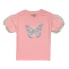 Gini And Jony Girls Pink Applique Cotton Knits Top Half Sleeves 9-10 Years