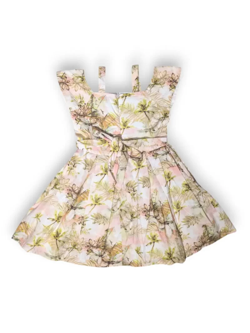 Gini And Jony Girls Pink Tropical Print Cotton Dress Half Sleeves