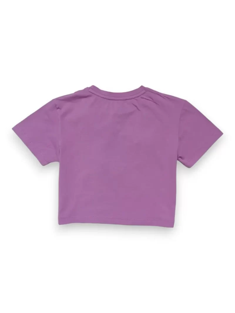 Gini And Jony Girls Purple Applique Cotton Knits Top Half Sleeves 13-14 Years