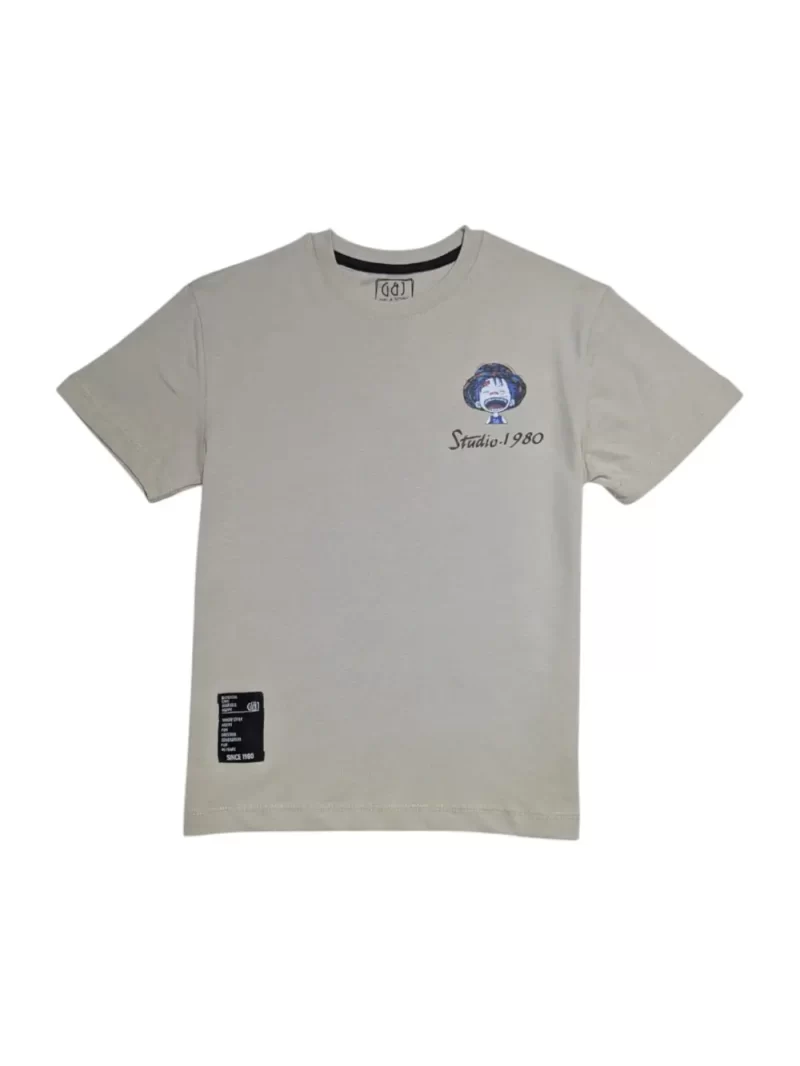 Gini And Jony Boys Grey Graphic Print Cotton T-Shirt Half Sleeves
