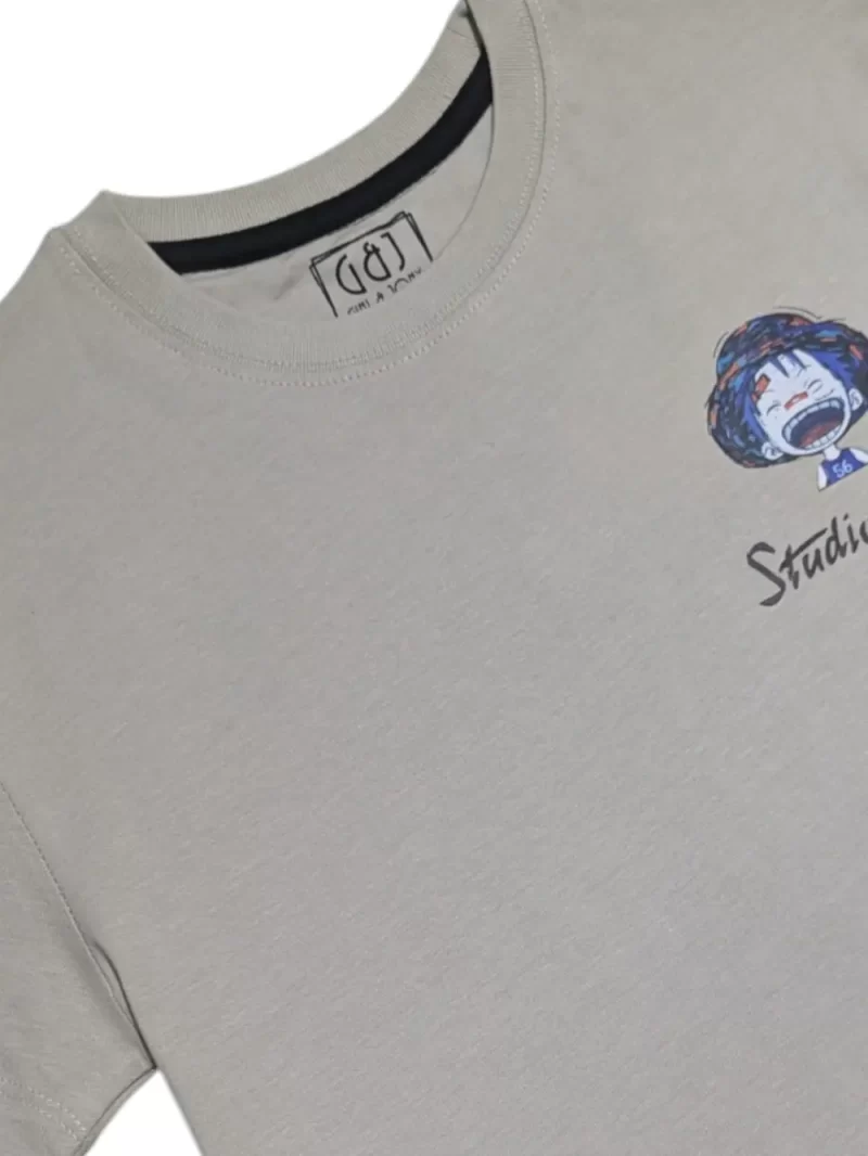 Gini And Jony Boys Grey Graphic Print Cotton T-Shirt Half Sleeves