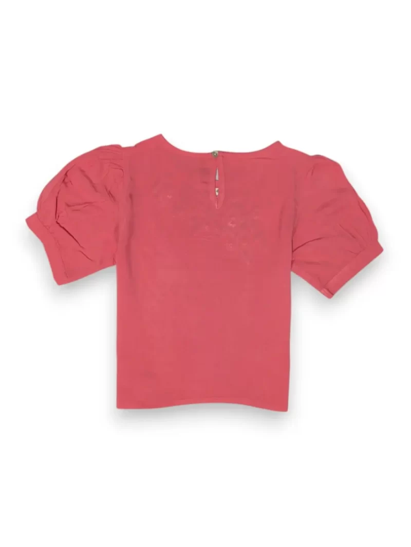 Gini And Jony Girls Red Embroidery Cotton Woven Top Full Sleeves 9-10 Years