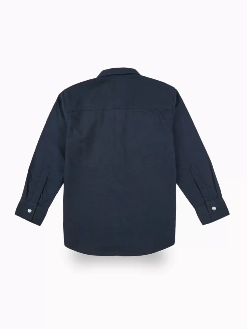 Gini And Jony Boys Navy Blue Typographic Print Cotton Shirt Full Sleeves