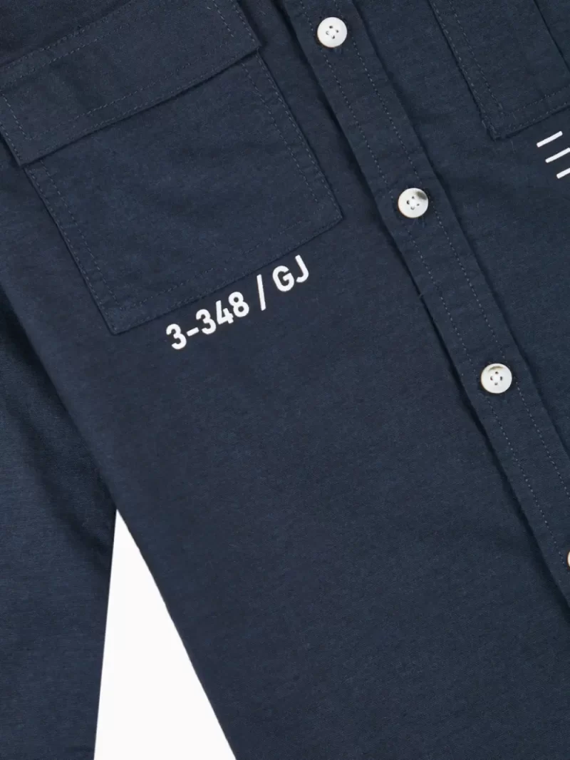 Gini And Jony Boys Navy Blue Typographic Print Cotton Shirt Full Sleeves