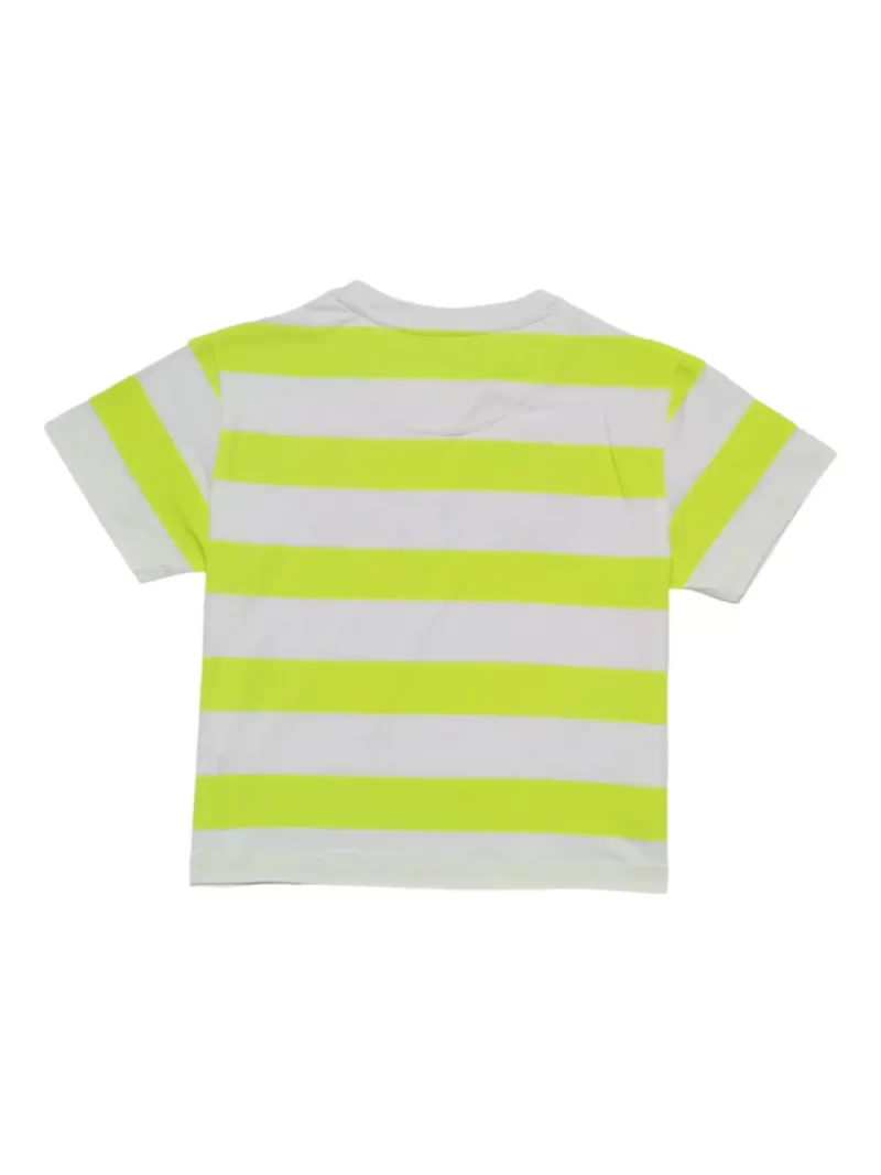 Gini And Jony Girls Yellow Stripes Cotton Knits Top Half Sleeves 3-4 Years