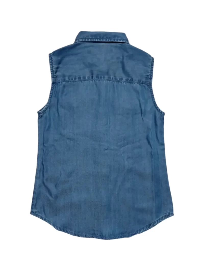 Gini And Jony Girls Blue Solid Denim Woven Top Cap Sleeves 9-10 Years