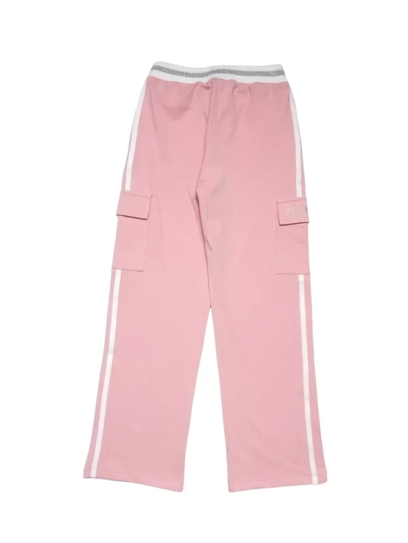 Gini And Jony Girls Pink Color Block Cotton Track Pant Elasticated