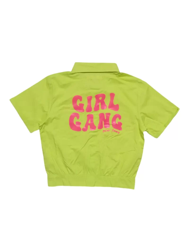 Gini And Jony Girls Lime Typographic Print Cotton Woven Top Cap Sleeves 9-10 Years