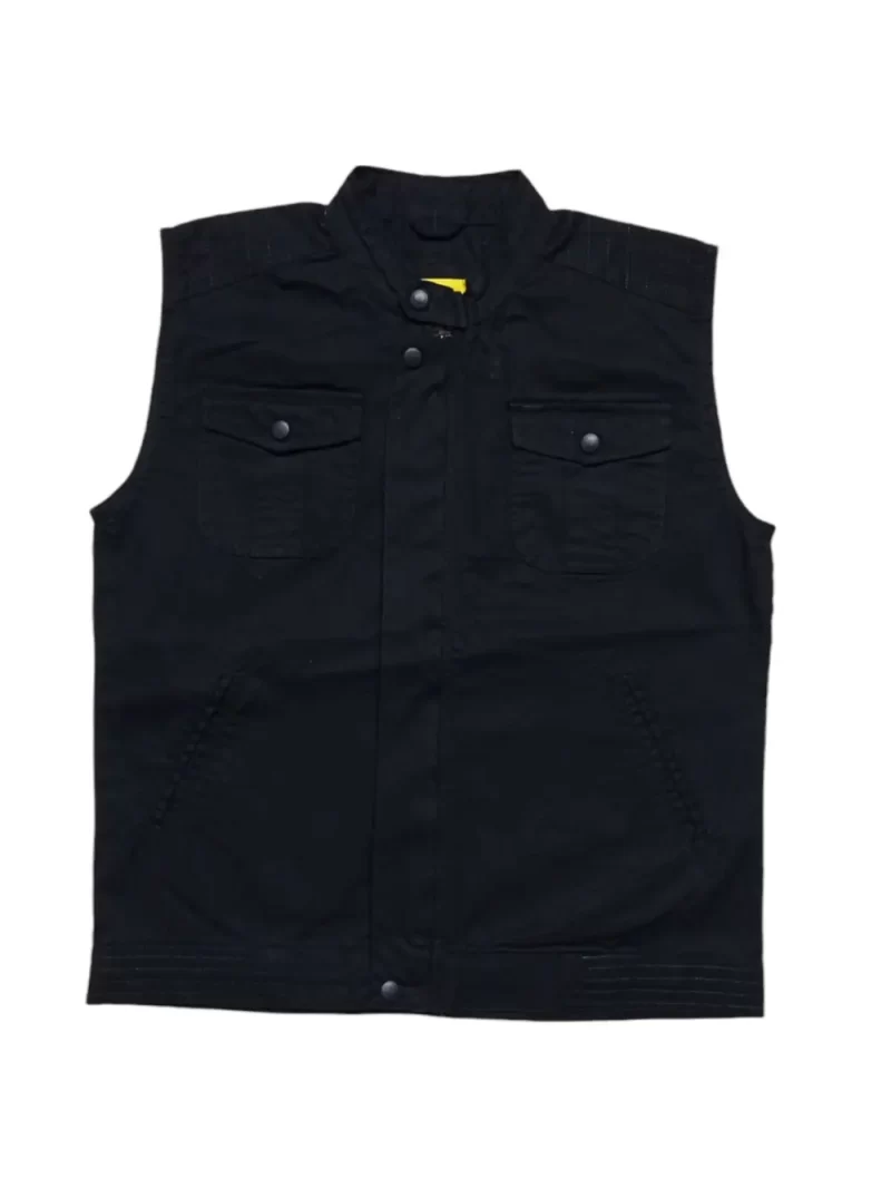 Gini And Jony Boys Black Typographic Print Cotton Woven Jacket Sleeveless
